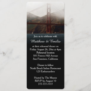 Invitación Cena de ensayo de Golden Gate San Francisco