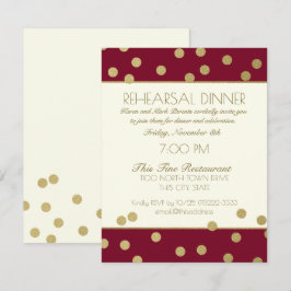 Invitación Cena de ensayo de golosinas de oro