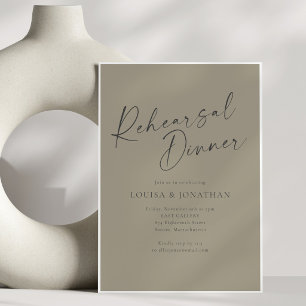 Invitación Cena de Ensayo de Guión Oliva Polvoriento Elegante