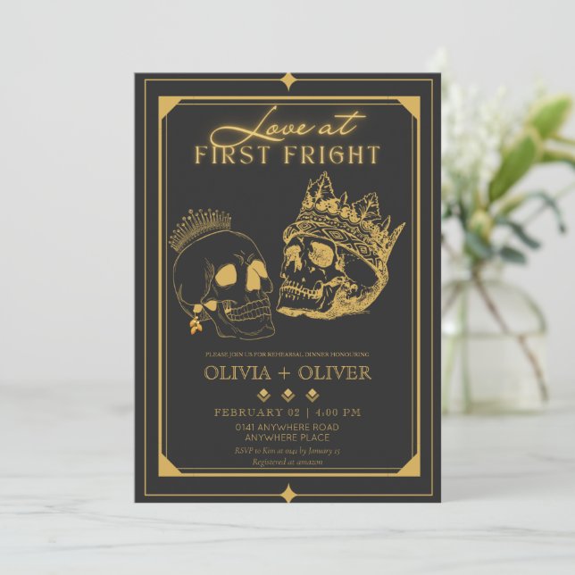 Invitación Cena de ensayo de Halloween (Anverso de pie)