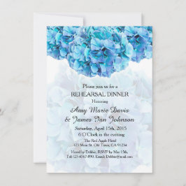 Invitación Cena de ensayo de hidrangea azul invitan a hidrang