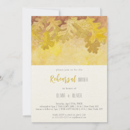 Invitación Cena de ensayo de hojas de roble de otoño