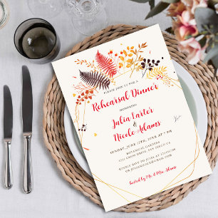 Invitación Cena de Ensayo de Hongos Helechos Flor Silvestre F