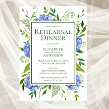Cena de Ensayo de Hortensias Azules