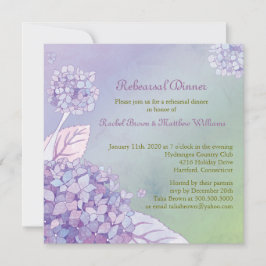 Invitación Cena de ensayo de Hydrangea Boda en el patio trase