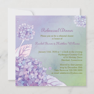 Invitación Cena de ensayo de Hydrangea Boda en el patio trase