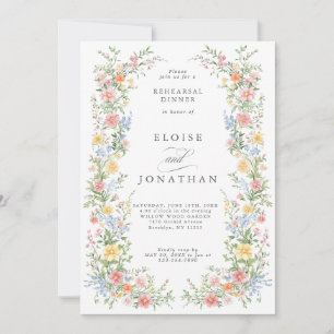 Invitación Cena de Ensayo de Jardín de Primavera Ornamentado