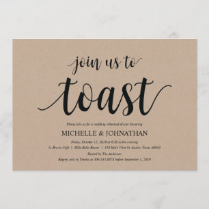 Invitación Cena de ensayo de kraft ruso invita a Boda