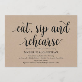 Invitación Cena de ensayo de kraft rústico invita