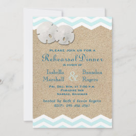 Invitación Cena de ensayo de la arena de playa