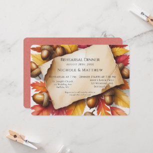 Invitación Cena de ensayo de la bellota de otoño