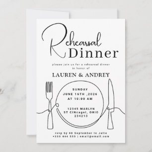 Invitación Cena de ensayo de la boda