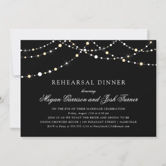 Invitación Cena de ensayo de la cadena de luces