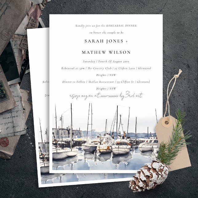 Invitación Cena de ensayo de la cena en barco costero (Subido por el creador)