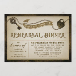 Invitación Cena de ensayo de la clave del esqueleto de bloque