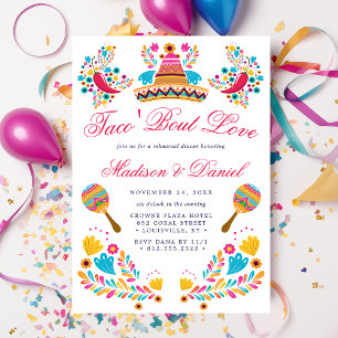 Invitación Cena de ensayo de la fiesta floral mexicana del so