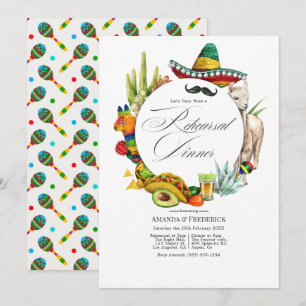 Invitación Cena de ensayo de la fiesta mexicana al estilo acu