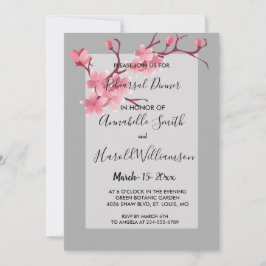 Invitación Cena de ensayo de la floración del cerezo