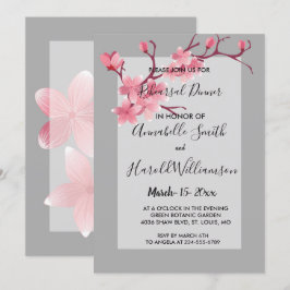 Invitación Cena de ensayo de la floración del cerezo