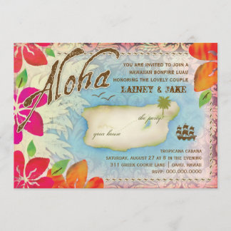 Invitación Cena de ensayo de la isla GC Aloha Luau