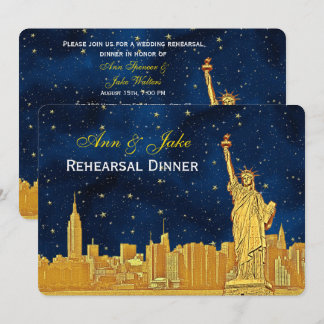 Invitación Cena de ensayo de la silueta de NYC #2 Estrella az