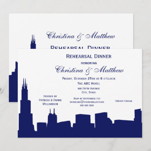 Invitación Cena de ensayo de la silueta del cielo de la Armad