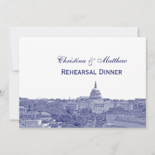 Invitación Cena de ensayo de la silueta del cielo de la Marin