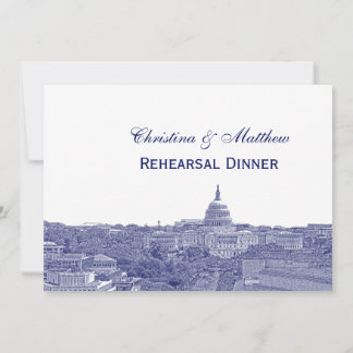 Invitación Cena de ensayo de la silueta del cielo de la Marin