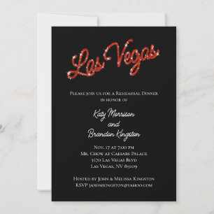 Invitación Cena de ensayo de las espárragos rojas de Las Vega