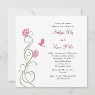 Invitación Cena de ensayo de las flores de Lotus (blanco)