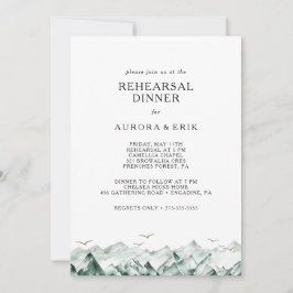 Invitación Cena de ensayo de las Montañas Verdes y Oro