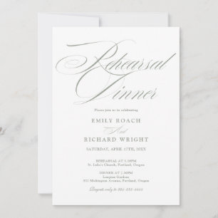 Invitación Cena de Ensayo de Letra Elegante Verde Menta