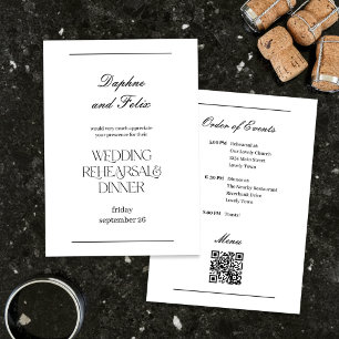 Invitación Cena de Ensayo de Letra Minimalista Elegante