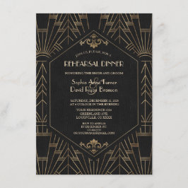 Invitación Cena de ensayo de los 2000 Royal Gold Black Great 