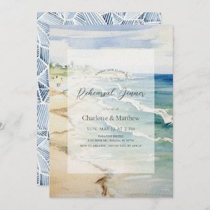 Invitación Cena de ensayo de los océanos oceánicos de playa t