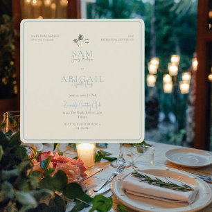 Invitación Cena de Ensayo de los Trópicos Turquesa Cuadrado