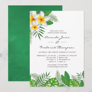 Invitación Cena de ensayo de Luau hawaiano de acuarela Aloha