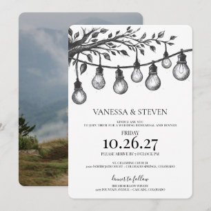 Invitación Cena de ensayo de luces de fiesta