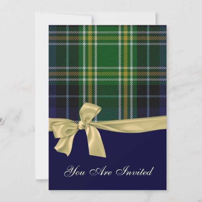 Invitación Cena de ensayo de MacKellar Plaid Boda (Anverso)