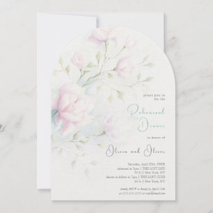 Invitación Cena de ensayo de magnolia rosada