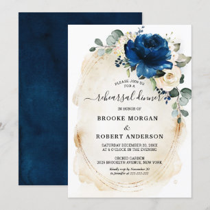 Invitación Cena de ensayo de marfil de champán blanco de oro 