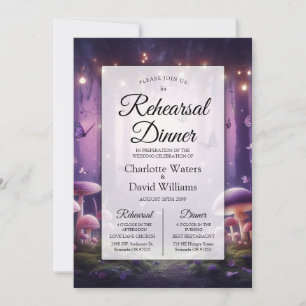 Invitación  Cena de Ensayo de Mariposas Moradas bajo Cielos E