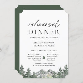 Invitación Cena de ensayo de montaña de bosques de pinos
