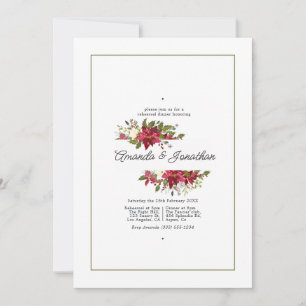 Invitación Cena de Ensayo de Navidad Floral Acuarela