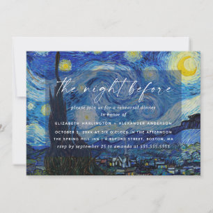Invitación Cena de Ensayo de Noche Estrellada Boda en el Mu