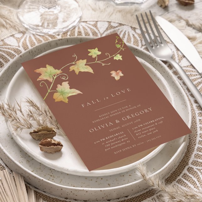 Invitación Cena de ensayo de otoño de hojas de otoño (Subido por el creador)
