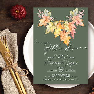Invitación Cena de ensayo de otoño en amor