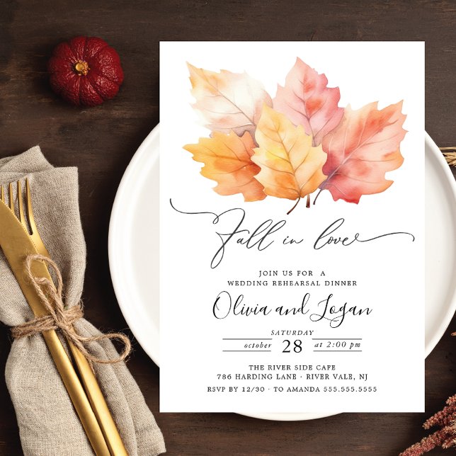 Invitación Cena de ensayo de otoño en amor (Subido por el creador)