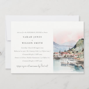 Invitación Cena de ensayo de paisaje al acuarela de Kauai Haw