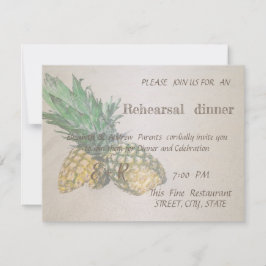 Invitación Cena de ensayo de piña de bodas de playa